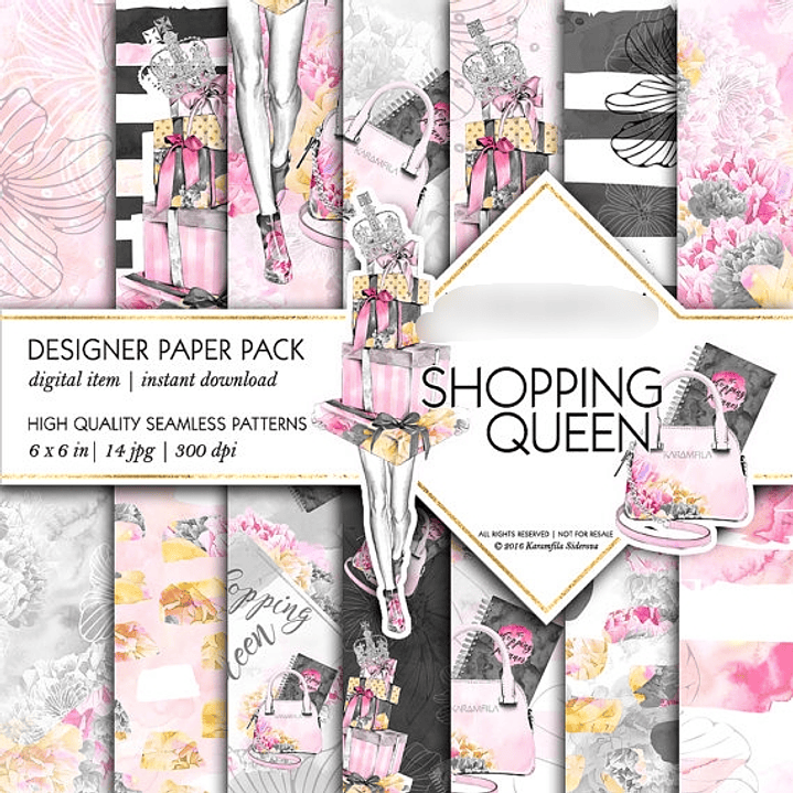 Kit Digital Papéis Compra no Shopping 1