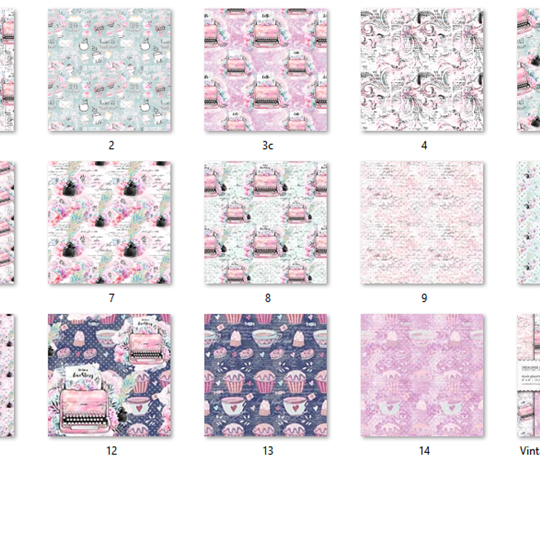 Kit Digital Papéis Romance Escrito  2