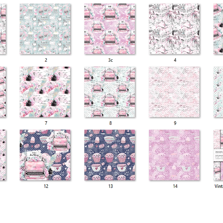 Kit Digital Papéis Romance Escrito  2