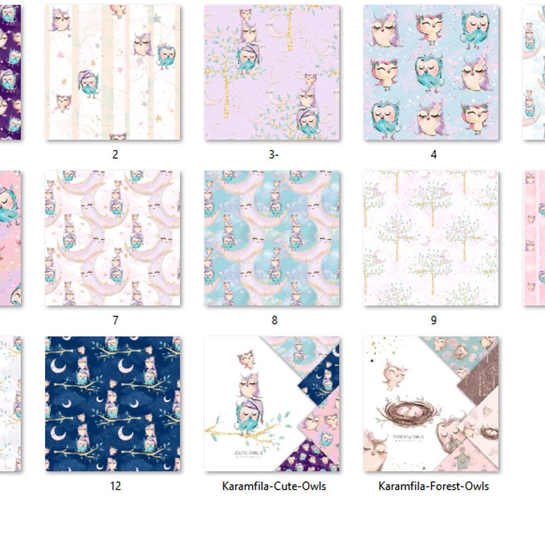 Kit Digital Papéis Corujinha do Sono  2