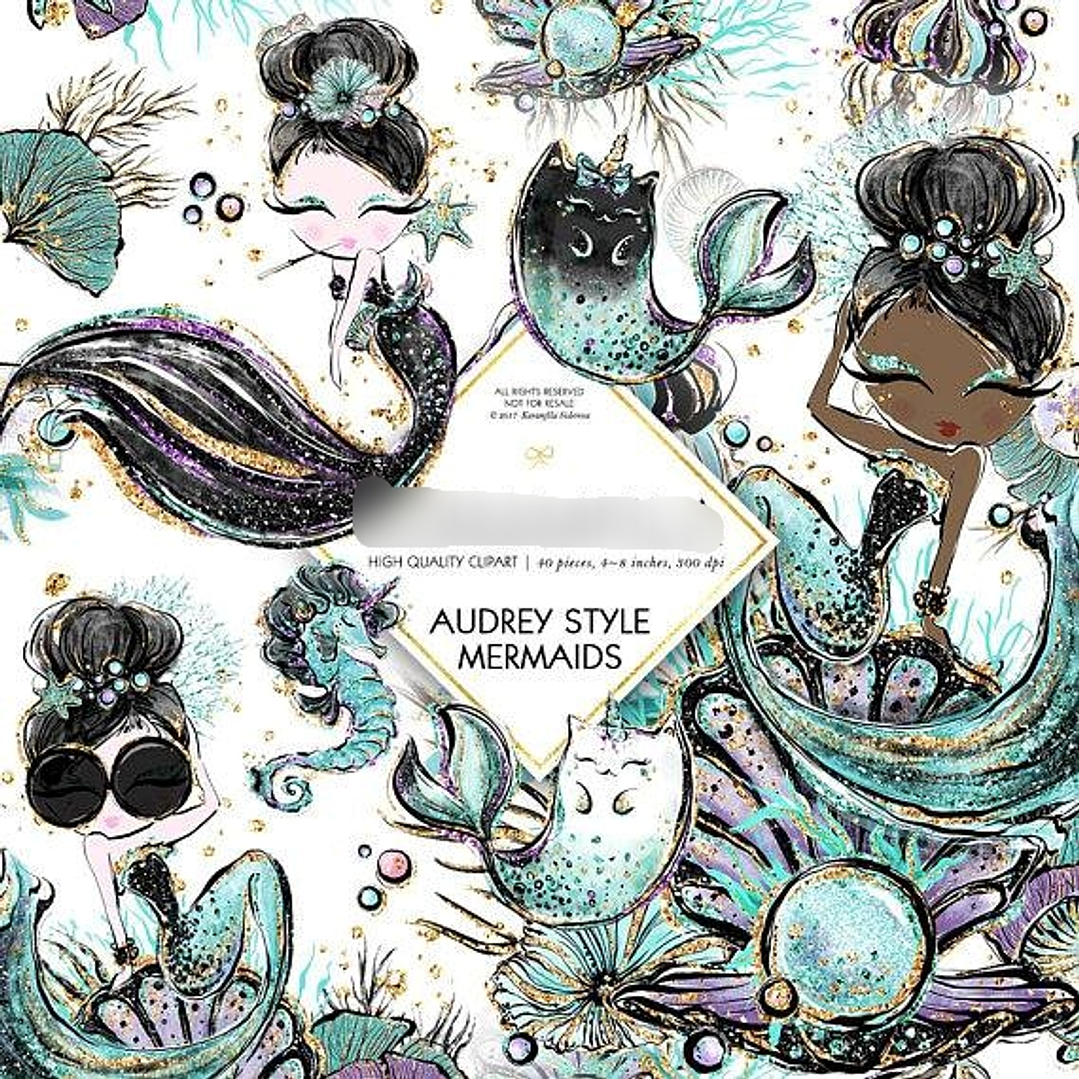 Kit Digital Sereias Estilosas  1