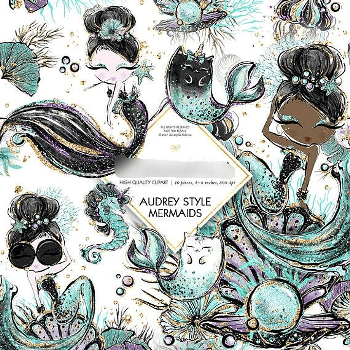 Kit Digital Sereias Estilosas  1