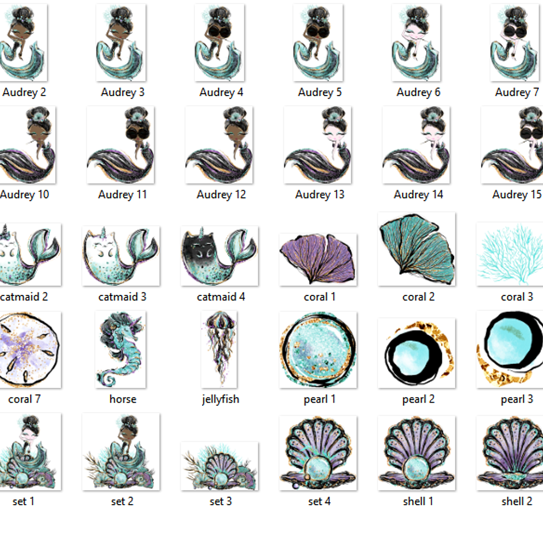 Kit Digital Sereias Estilosas  2