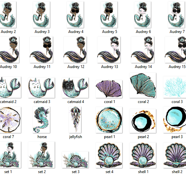 Kit Digital Sereias Estilosas  2