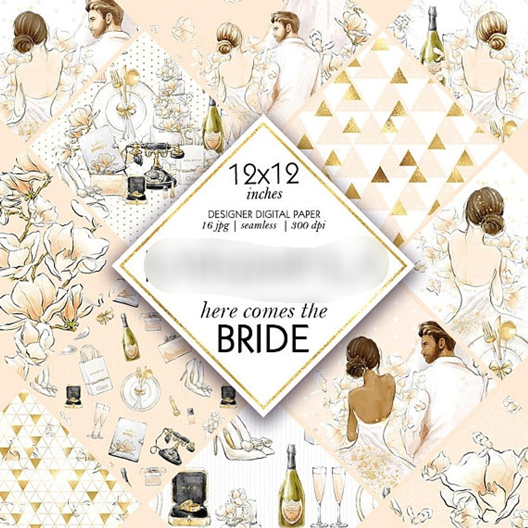 Kit Digital Papéis Noiva  1