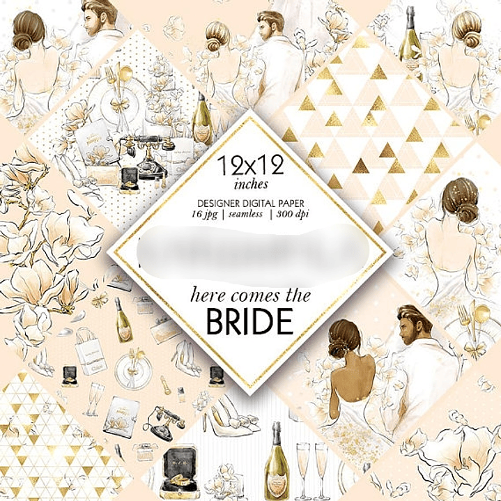 Kit Digital Papéis Noiva  1