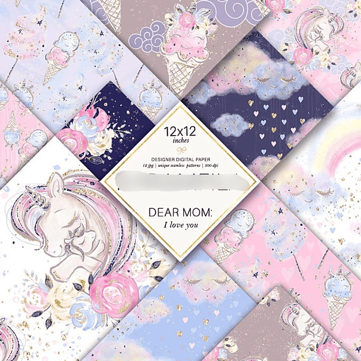 Kit Digital Papéis Unicórnio  1