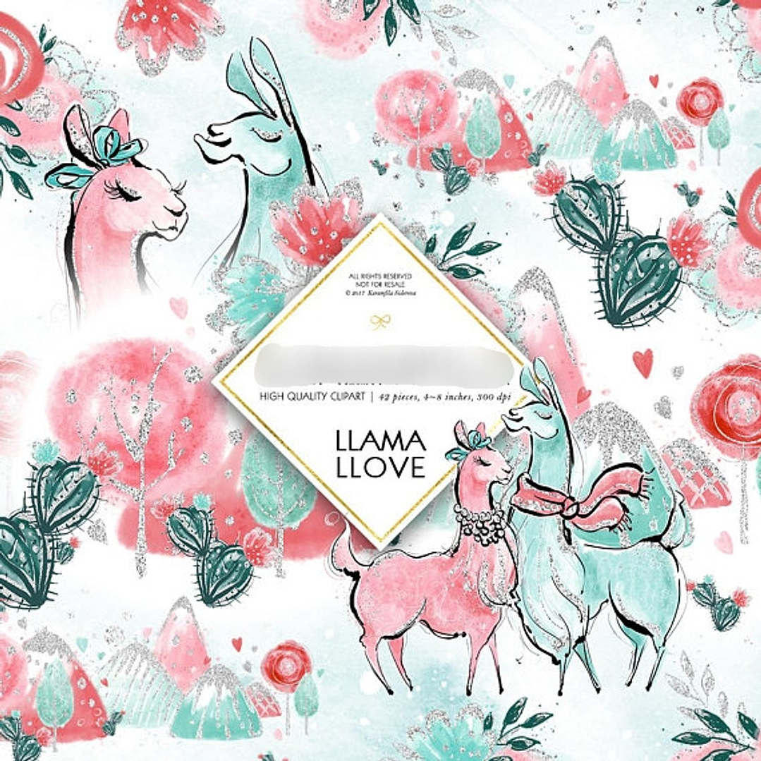 Kit Digital Lhama Love  1