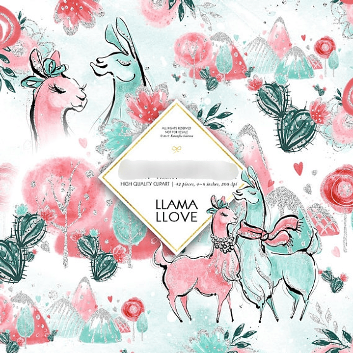 Kit Digital Lhama Love  1