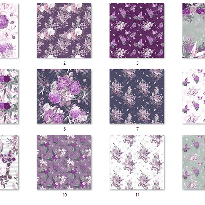 Kit Digital Papéis Floral Lilás 2