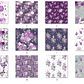 Kit Digital Papéis Floral Lilás - Thumbnail 2