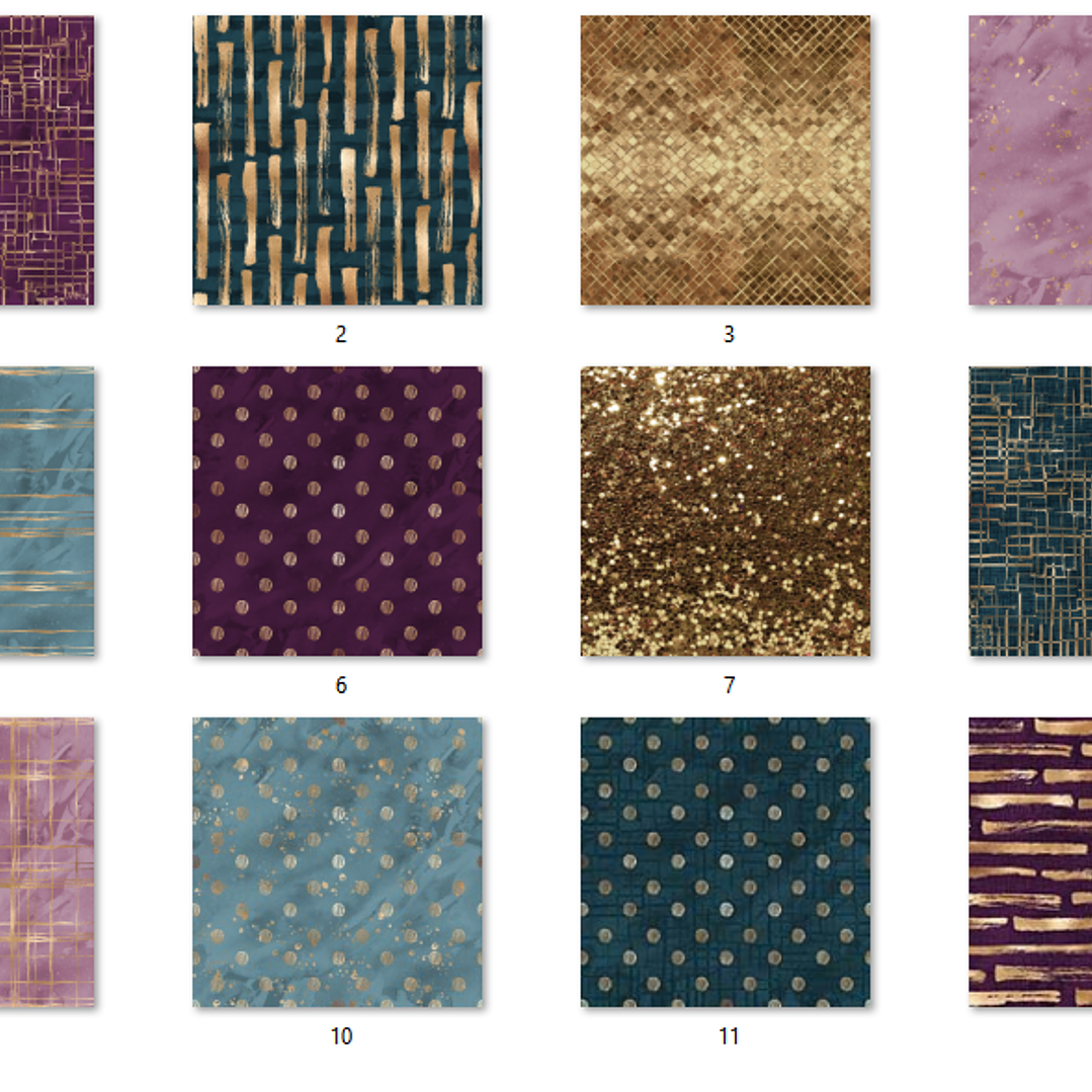 Kit Digital Papéis Roxo com Dourado  2