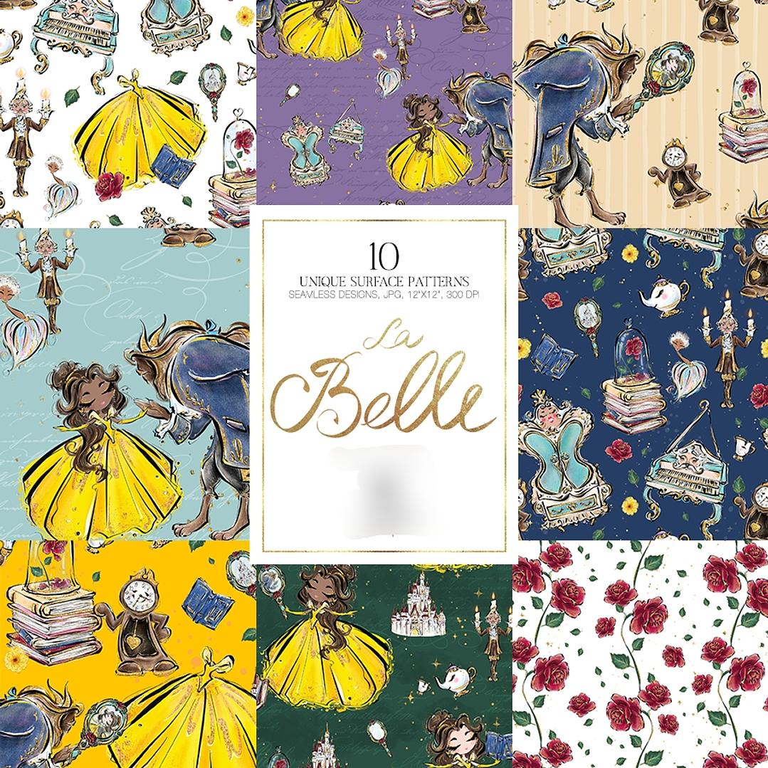 Kit Digital Papéis Bela e a Fera  1