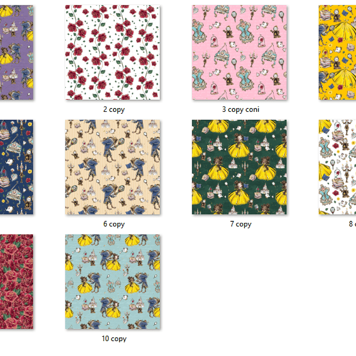 Kit Digital Papéis Bela e a Fera  2