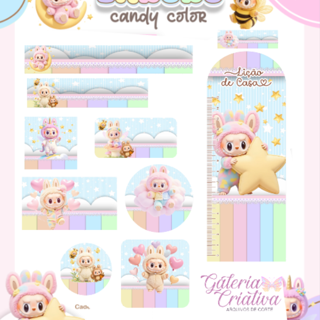 Arquivo Etiqueta Escolar Labubu Candy  1