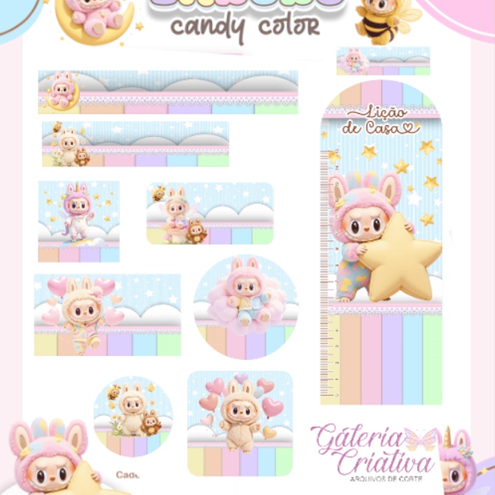 Arquivo Etiqueta Escolar Labubu Candy  1