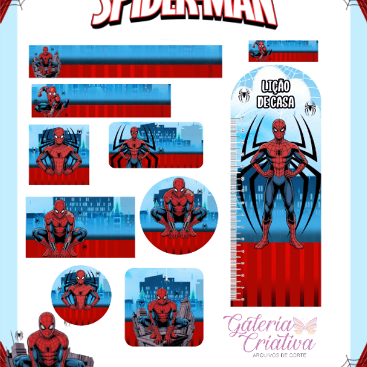 Arquivo Etiqueta Escolar Homem Aranha  1
