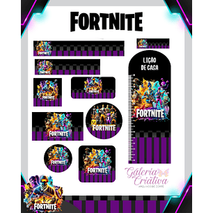 Arquivo Etiqueta Escolar Fortnite 