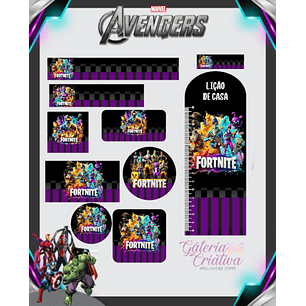 Arquivo Etiqueta Escolar Avengers 