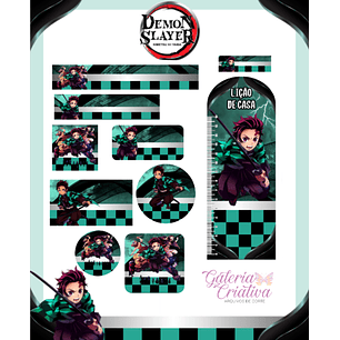 Arquivo Etiqueta Escolar Demon Slayer 