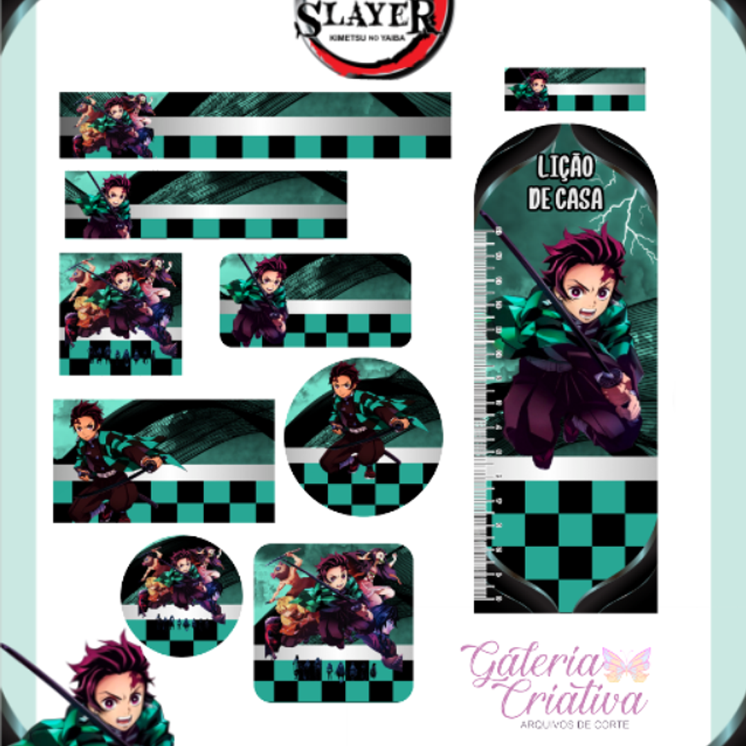 Arquivo Etiqueta Escolar Demon Slayer  1