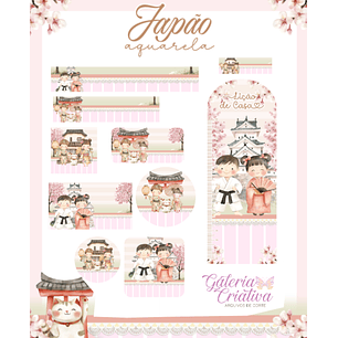 Arquivo Etiqueta Escolar Japão Aquarela 