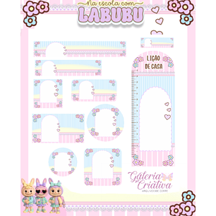 Arquivo Etiqueta Escolar Labubu 