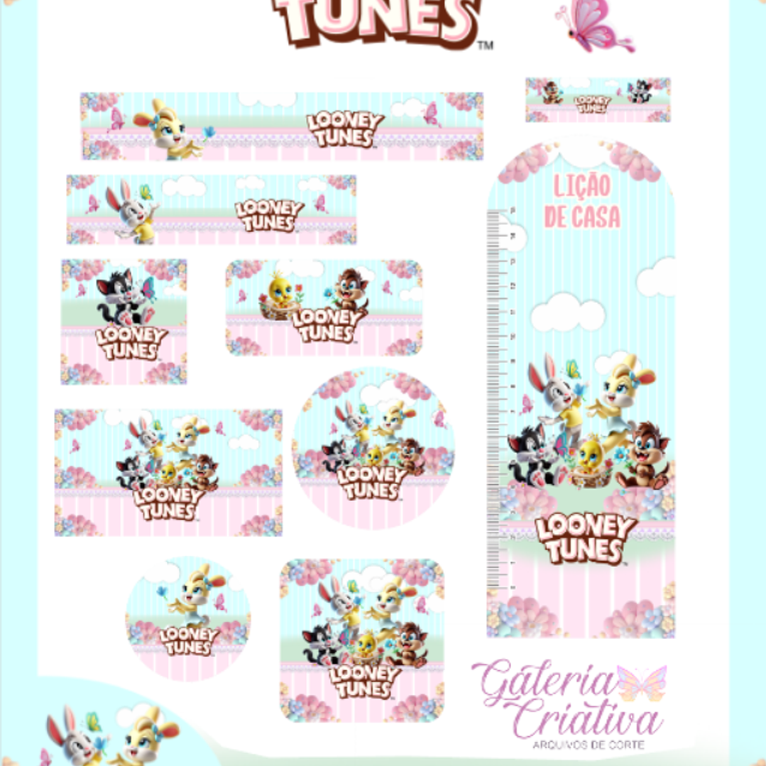Arquivo Etiqueta Escolar Looney Tunes Baby  1