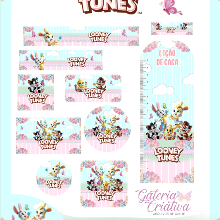 Arquivo Etiqueta Escolar Looney Tunes Baby  1