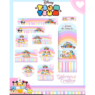 Arquivo Etiqueta Escolar Tsum Tsum