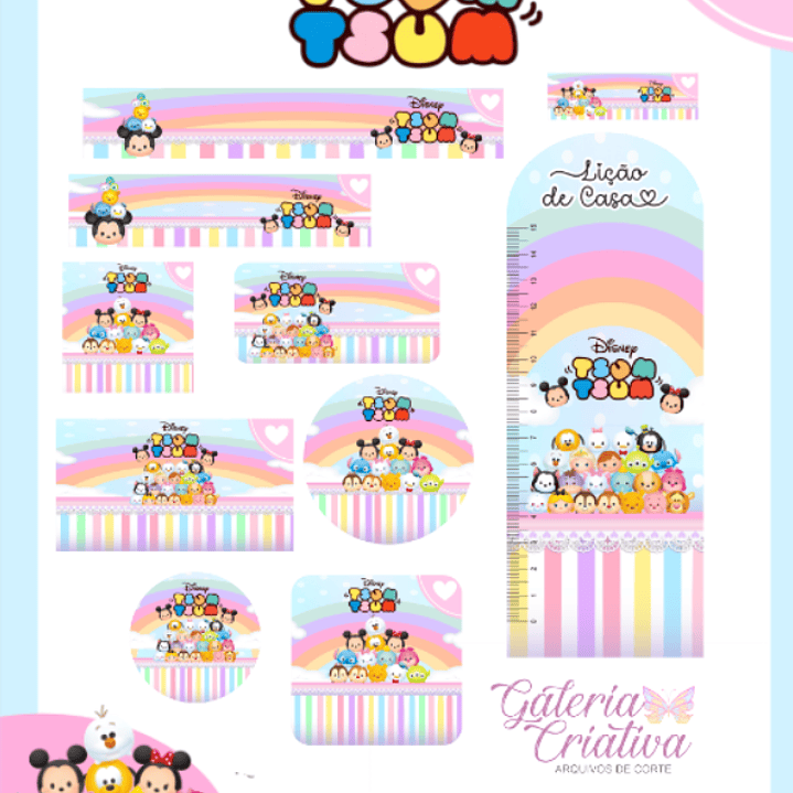 Arquivo Etiqueta Escolar Tsum Tsum 1