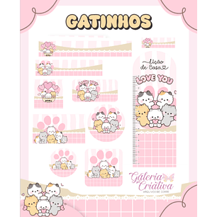 Arquivo Etiqueta Escolar Gatinhos 