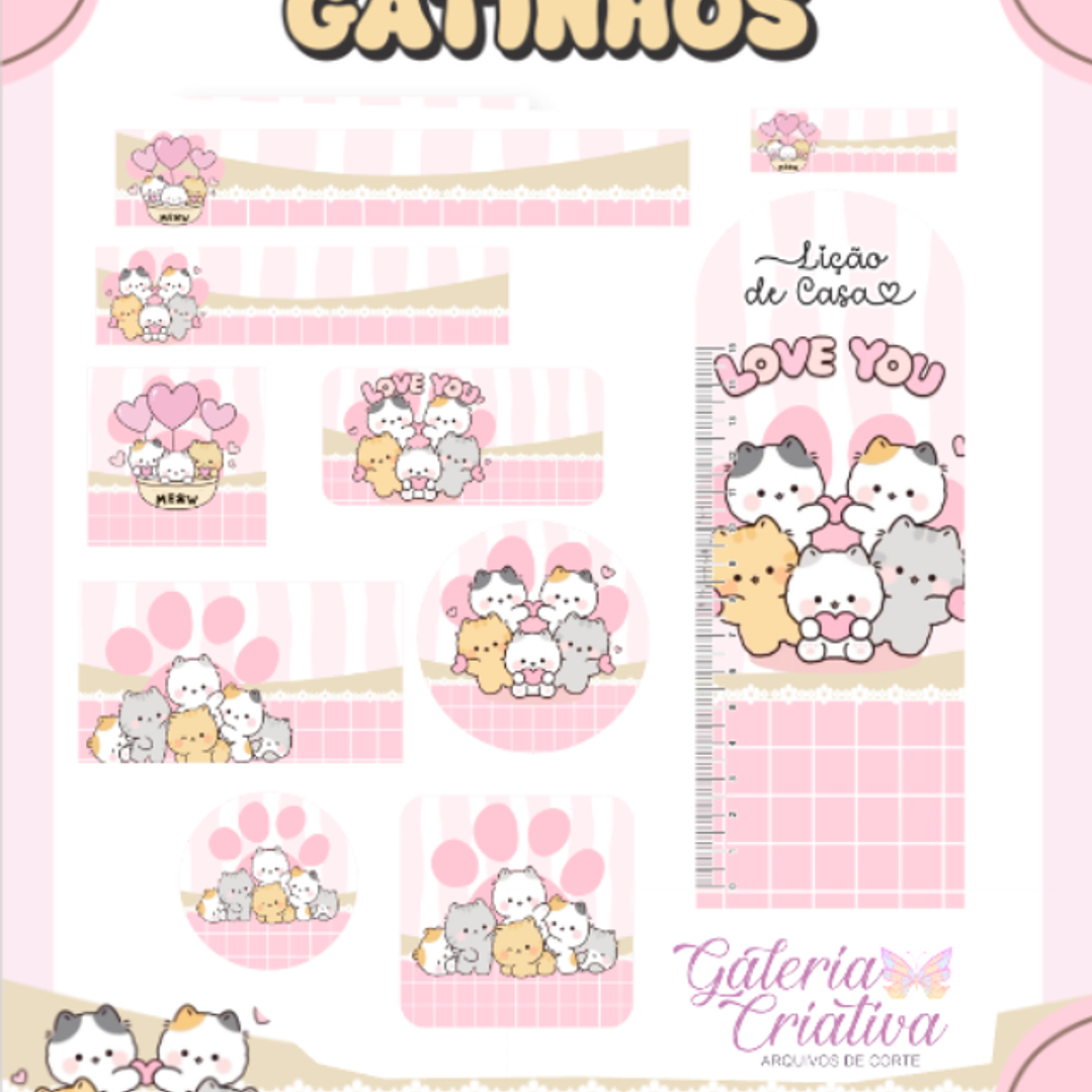 Arquivo Etiqueta Escolar Gatinhos  1