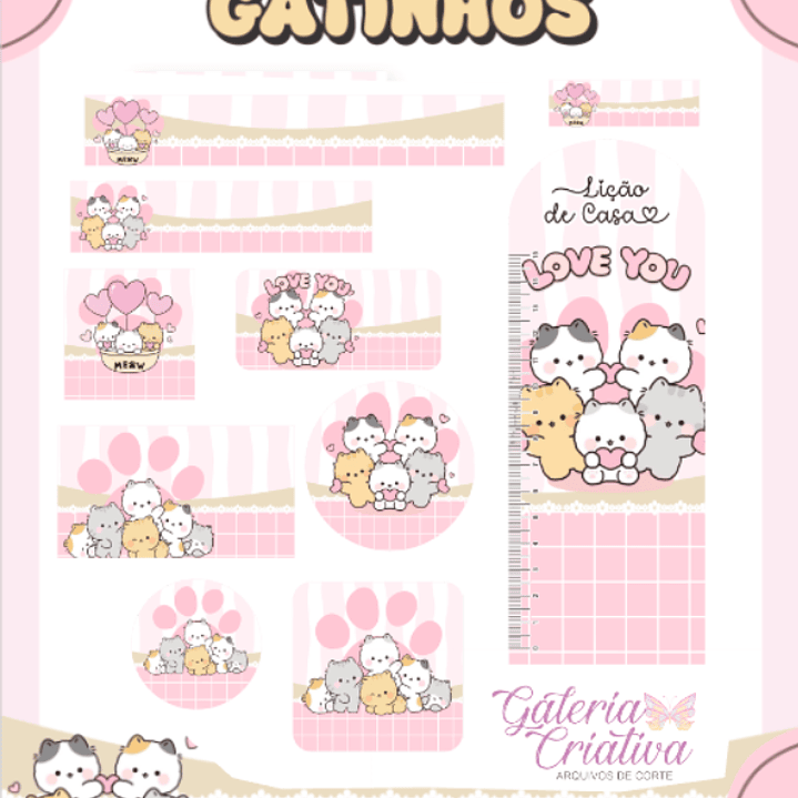 Arquivo Etiqueta Escolar Gatinhos  1