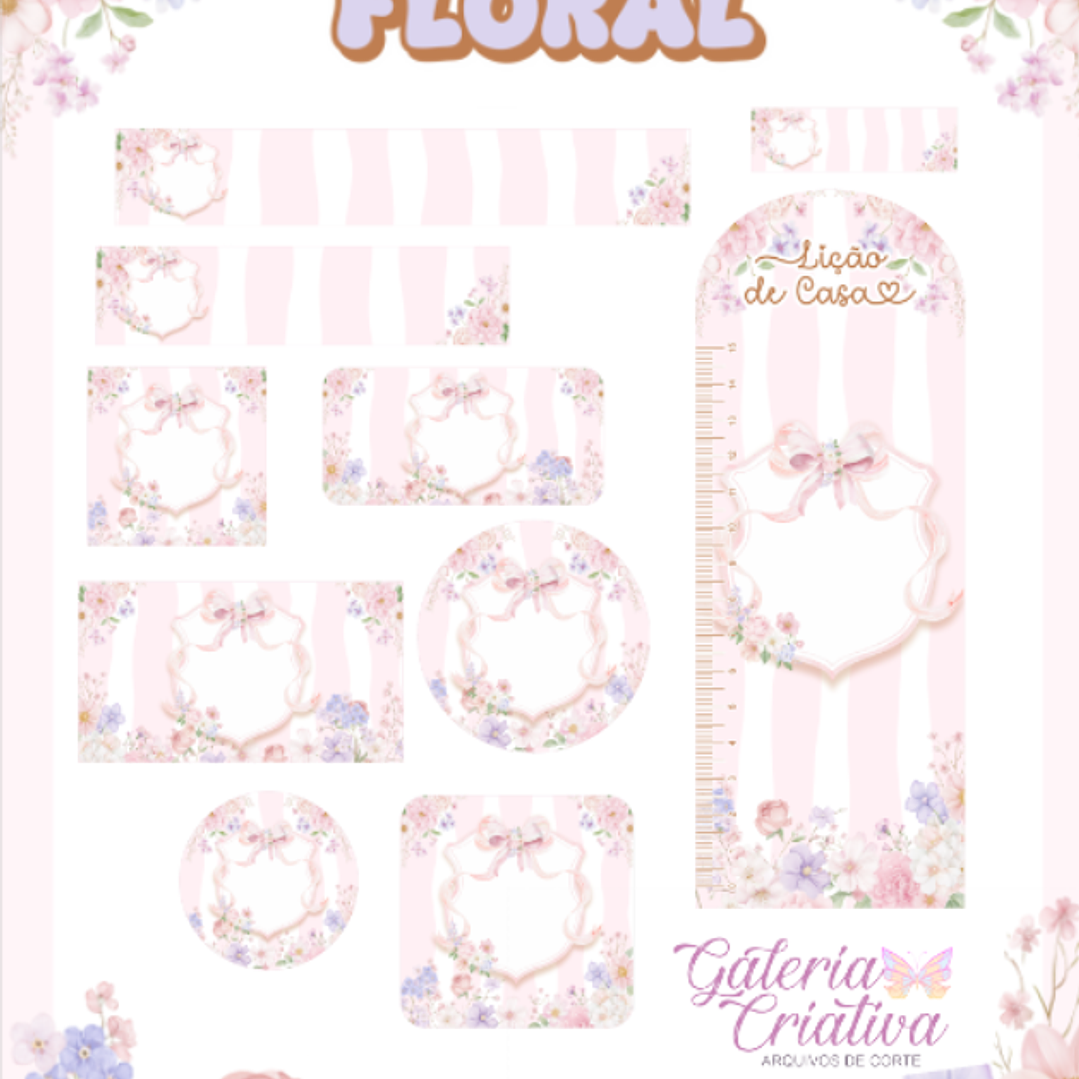 Arquivo Etiqueta Escolar Floral  1