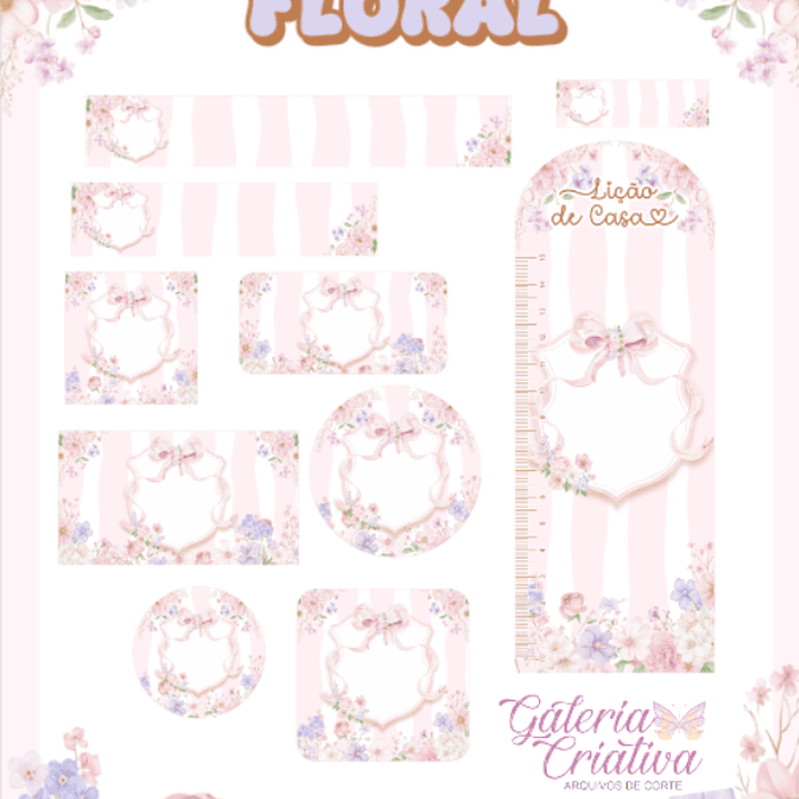 Arquivo Etiqueta Escolar Floral  1
