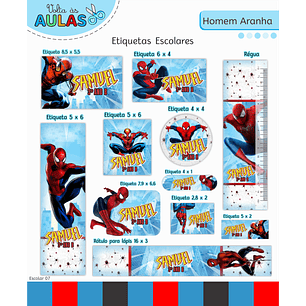 Arquivo Etiqueta Escolar Homem Aranha 