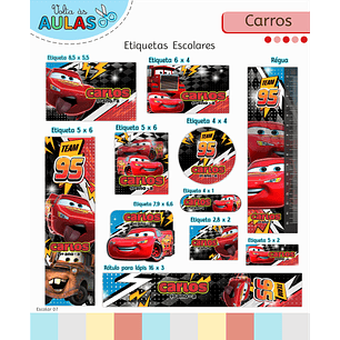 Arquivo Etiqueta Escolar Carros 