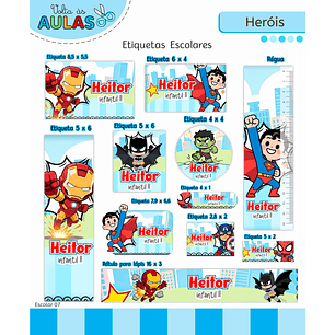 Arquivo Etiqueta Escolar Heróis 
