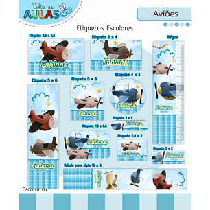 Arquivo Etiqueta Escolar Aviões 