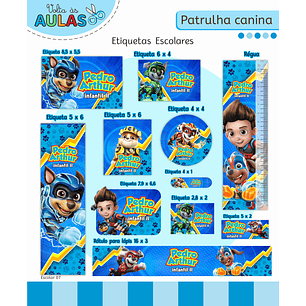 Arquivo Etiqueta Escolar Patrulha Canina Menino 