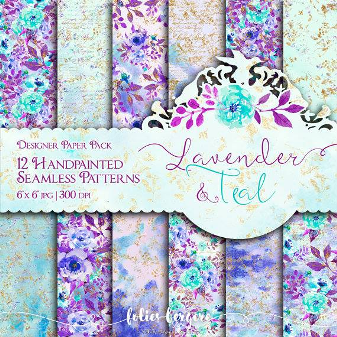 Kit Digital Papéis Lavanda  1
