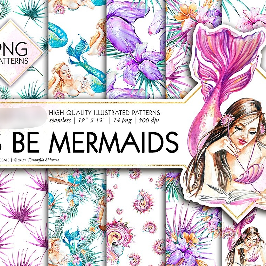 Kit Digital Papéis Sereias  1