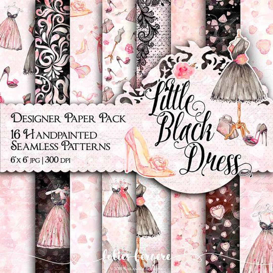 Kit Digital Papéis Vestidinho Preto  1