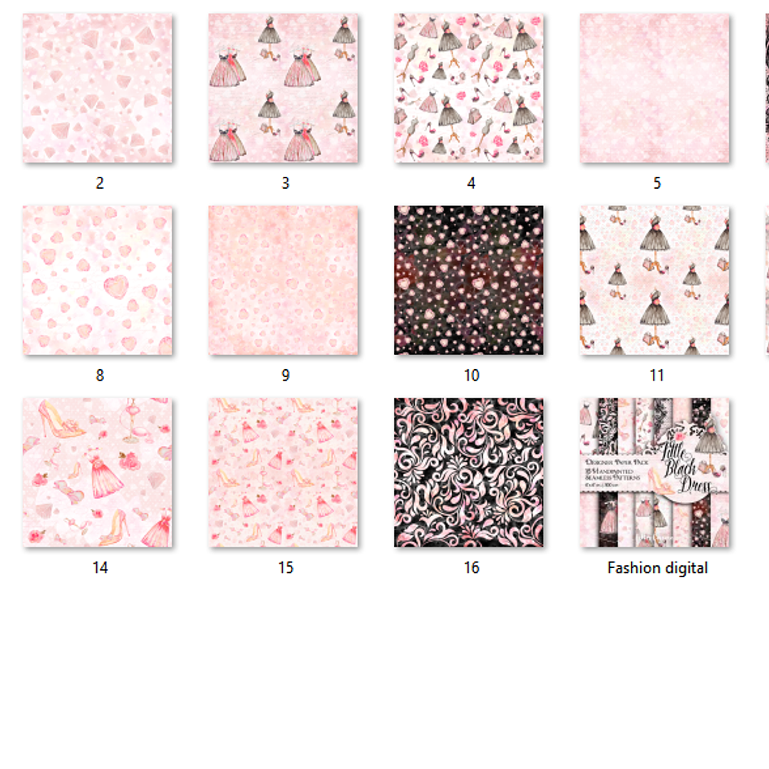 Kit Digital Papéis Vestidinho Preto  2