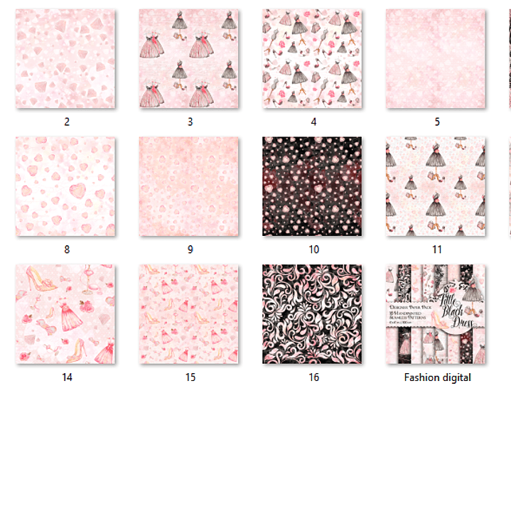 Kit Digital Papéis Vestidinho Preto  2