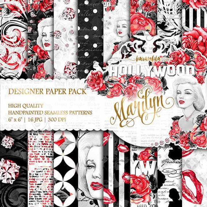 Kit Digital Papéis Marilyn 1