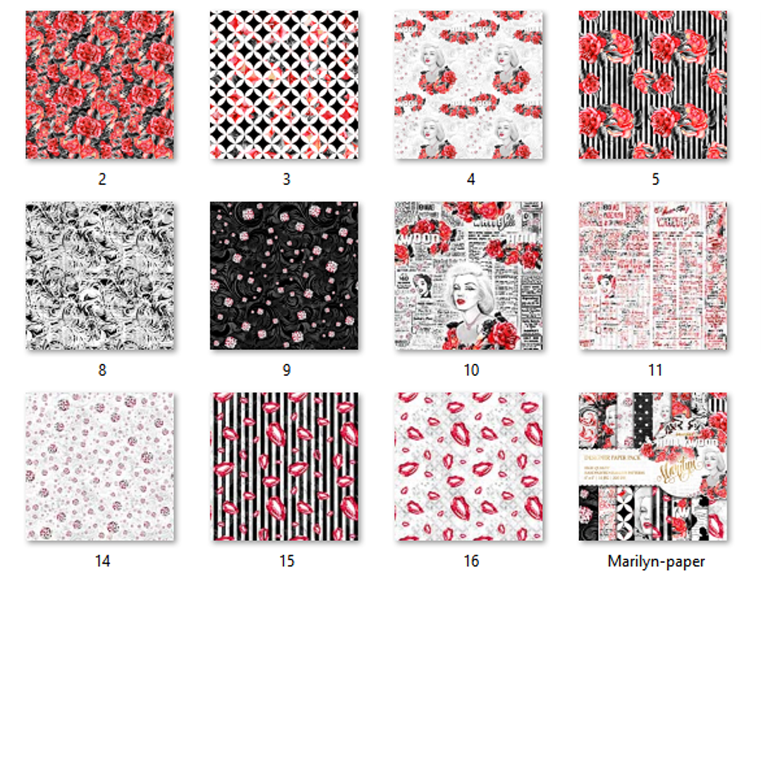 Kit Digital Papéis Marilyn 2