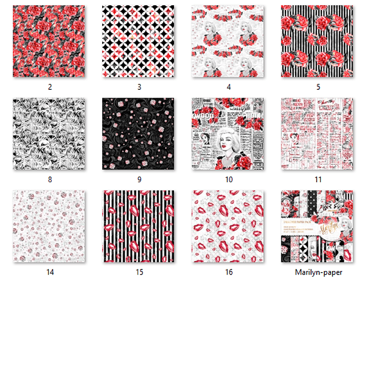 Kit Digital Papéis Marilyn 2