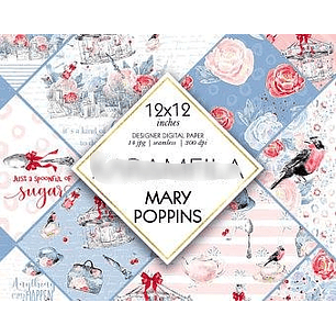 Kit Digital Papéis Mary Poppins 